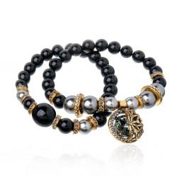 Pulseira Claudia Arbex Dior Kit Pérolas Ouro Vintage