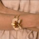 Bracelete Nadia Gimenes Orquídea Pérola Aro Duplo Dourado