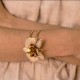 Pulseira Nádia Gimenes Orquídea Bracelete Esmaltado Dourado