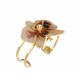 Pulseira Nádia Gimenes Orquídea Bracelete Esmaltado Dourado