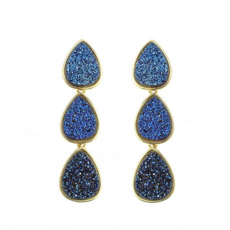 Brinco Fane's Drusa Azul Dourado 