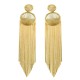 Brinco Fane's Pedra Natural Quartzo Rutilado Dourado