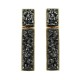 Brinco Fane's Pedra Drusa Negra Metal Dourado