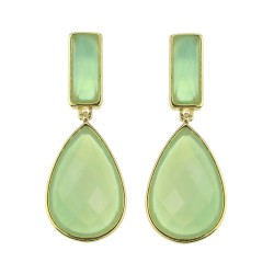 Brinco Fane's Pedra Natural Água Marinha Dourado