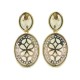 Brinco Fane's Pedra Natural Quartzo Fumê Dourado 