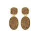 Brinco Fane's Pedra Drusa Bronze Metal Dourado