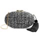 Bolsa Empório MP Clutch Tweed Preta e Branco