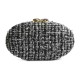 Bolsa Empório MP Clutch Tweed Preta e Branco