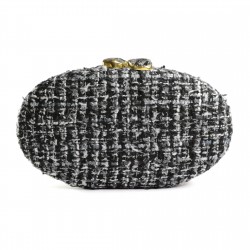 Bolsa Empório MP Clutch Tweed Preta e Branco