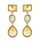 Brinco Fane's Pedras Naturais Citrino Dourado
