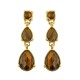 Brinco Fane's Pedra Natural Olho de Tigre Dourado