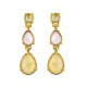 Brinco Fane's Pedras Naturais Dourado