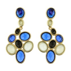 Brinco Fane's Pedras Naturais Mix Dourado