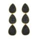 Brinco Fane's Pedra Drusa Negra Metal Dourado