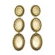 Brinco Fane's Pedra Natural Quartzo Leitoso Dourado