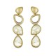 Brinco Fane's Pedra Natural Quartzo Rutilado Dourado