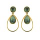 Brinco Fane's Pedra Natural Jaspe Verde Dourado 