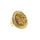 Anel Fane's Pedra Drusa Ouro Metal Dourado