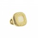 Anel Fane's Pedra Drusa Branca Metal Dourado