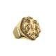Anel Fane's Pedra Drusa Ouro Metal Dourado