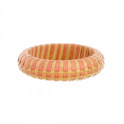 Pulseira Luiza Rogi Palha Natural Salmão e Marfim