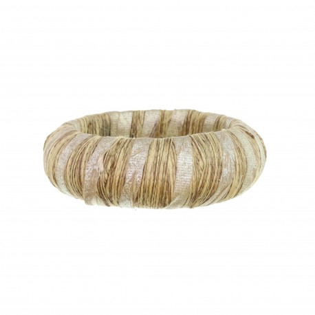 Pulseira Maria Chic Acessórios Ráfia Natural Argento Fitas