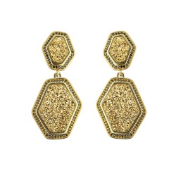 Brinco Fane's Drusa Zircônias Dourado