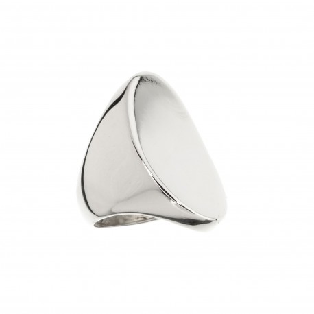 Anel Class MC Metal Oval Liso Prata 