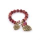 Pulseira Nino Bran Cora Pedras Naturais Berloques Dourado