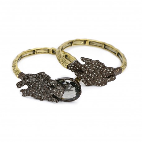 Pulseira Camila Klein Juliet Foret kit Ouro Velho e Chocolate