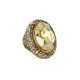 Anel Nádia Gimenes Classics Pavê Cristal Cor Mel Ouro Vintage