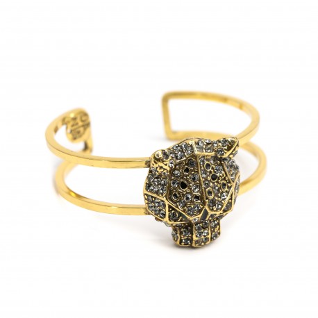 Bracelete Nádia Gimenes Poenix Leopardo Ouro Vintage