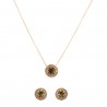 Conjunto Nino Bran Acessórios Multi Colar e Brinco Dourado