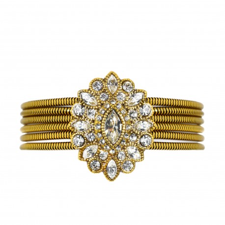 Pulseira Estela Geromini Festas EG Correntaria Cristais Ouro