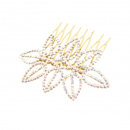 Presilha Pente Maria Chic Acessórios Curves Cristais Dourado