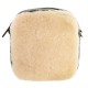 Bolsa Serpui Ivory Couro Natural Preto Pelo Marfim