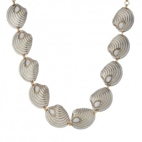 Colar Nádia Gimenes Praia dos Espelhos Chocker Esmaltada Dourada