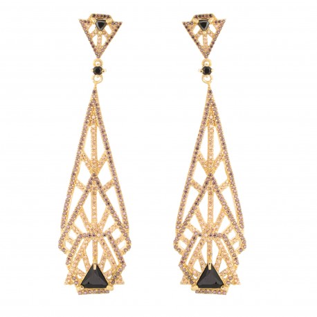 Brinco Claudia Arbex Fine Jewelry Longo Dourado