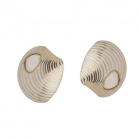 Brinco Nádia Gimenes Praia dos Espelhos Esmaltado M Dourado