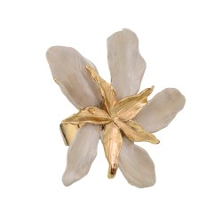 Anel S&B Acessórios Flor de Lis Esmaltação Ouro Vintage