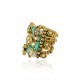Conjunto Camila Klein Nosso Jardim Marina Turquesa Ouro Velho
