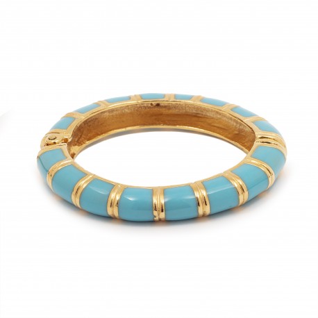 Pulseira Rosana Bernardes Candy Esmaltada Azul Turquesa Dourada
