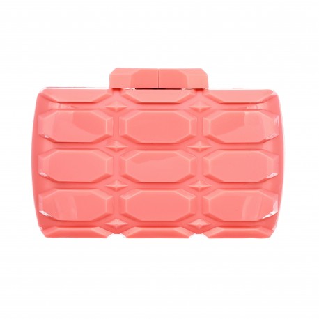 Bolsa Empório MP Clutch Acrilico Rosa Chiclete