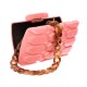 Bolsa Empório MP Clutch Acrilico Rosa Chiclete
