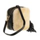 Bolsa Serpui Ivory Couro Natural Preto Pelo Marfim