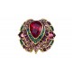 Anel Claudia Arbex Liz Cristais Ouro Vintage