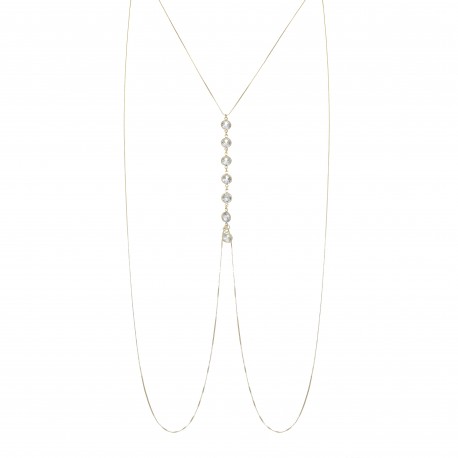 Colar Body Chain Maria Chic Acessórios Corrente Delicado Prata