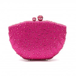 Bolsa Isla Clutch Concha Cristais Pink