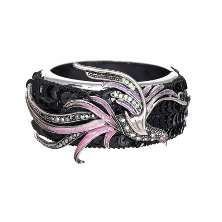 Pulseira S&B Acessórios Paetê Prata Vintage