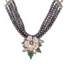 Colar S&B Acessórios Choker Pérolas Prata Vintage